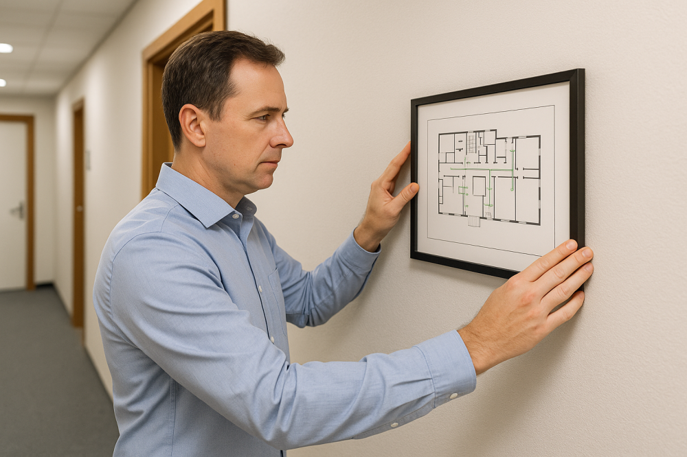 Как правильно разместить планы эвакуации на этаже