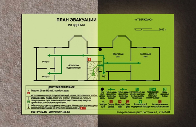 План эвакуации в небольших офисах