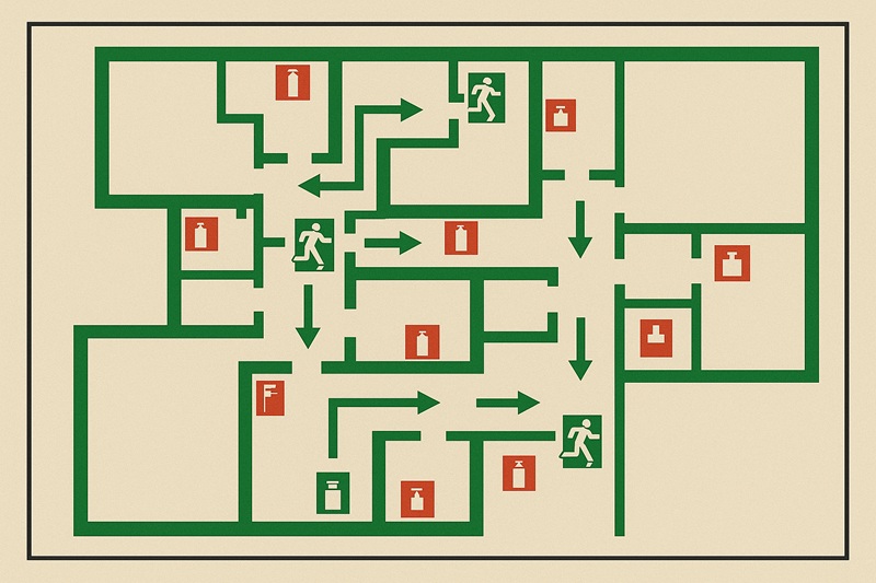 План эвакуации для нестандартной планировки