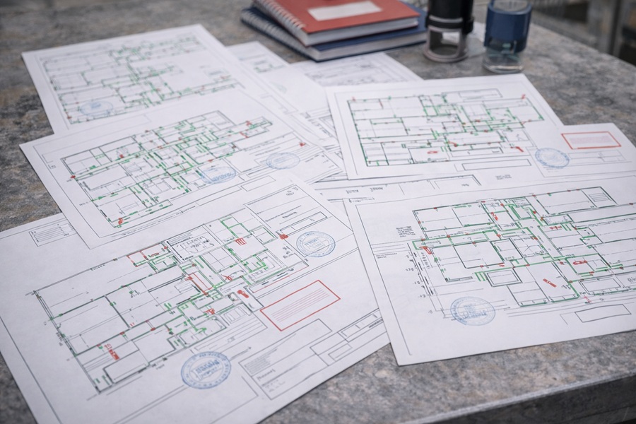 Варианты плана эвакуации для одного здания