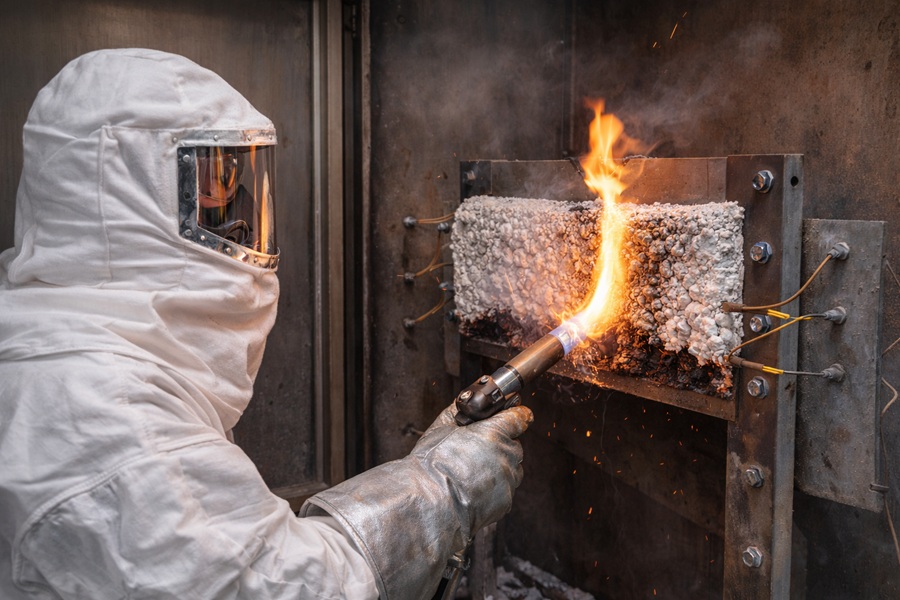 Натурные испытания огнезащитных составов на объекте