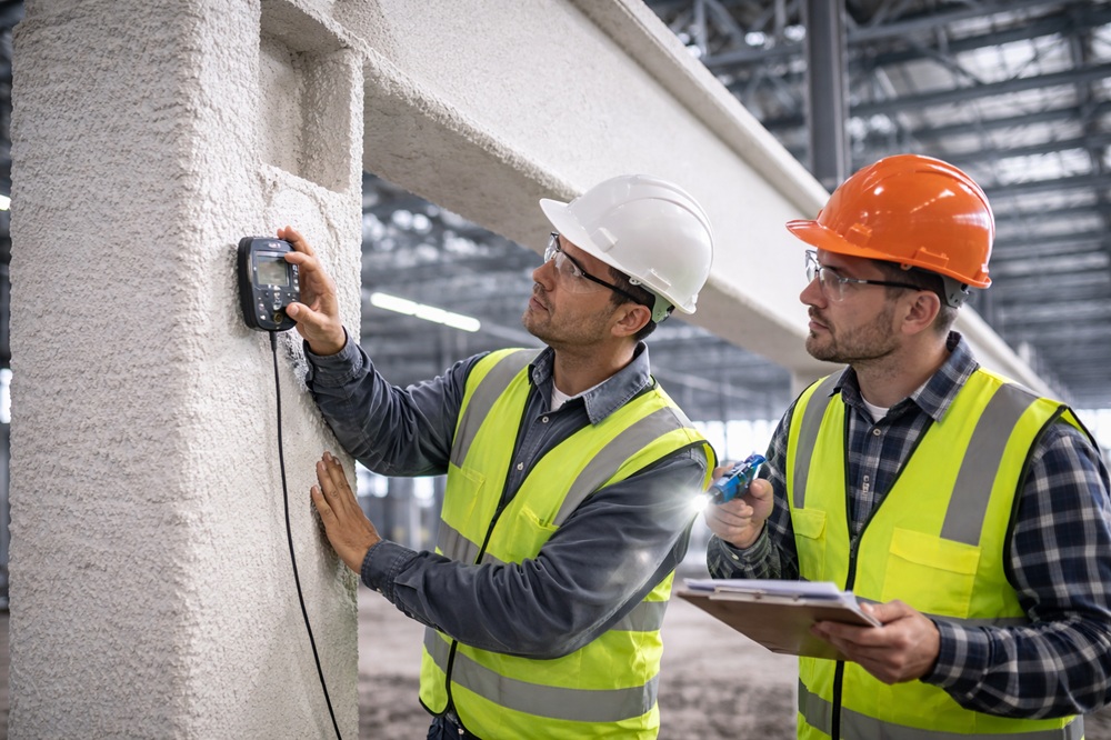 Как проверить огнезащиту металлоконструкций на работающем объекте без демонтажа?