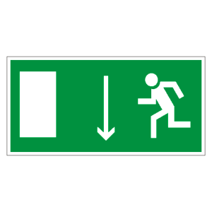Знак безопасности «Указатель двери эвакуационного выхода (левосторонний)»