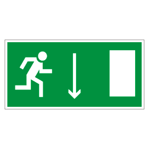 Знак безопасности «Указатель двери эвакуационного выхода (правосторонний)»
