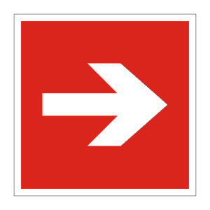 Знак пожарной безопасности «Направляющая стрелка»