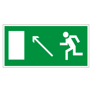 Знак Направление к эвакуационному выходу налево вверх
